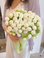 【100см】Аква-белый бархатный букет роз, материал одеяла