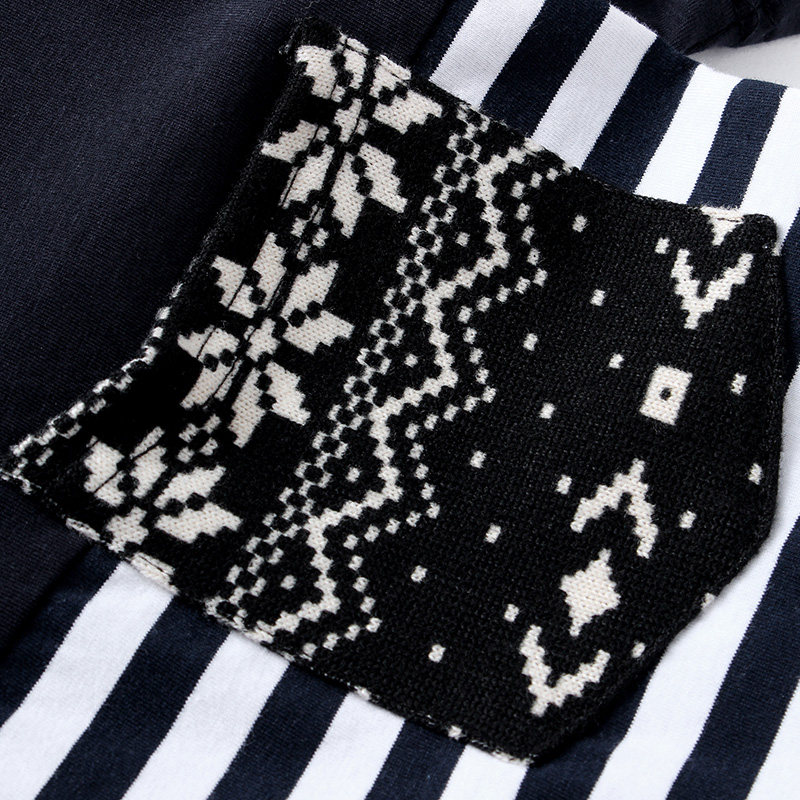 凡兔2015夏装新款 男士复古休2015时尚闲条纹口袋装饰圆领棉制短袖t恤