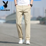 Playboy, штаны, летние тонкие мужские повседневные брюки, свободный прямой крой