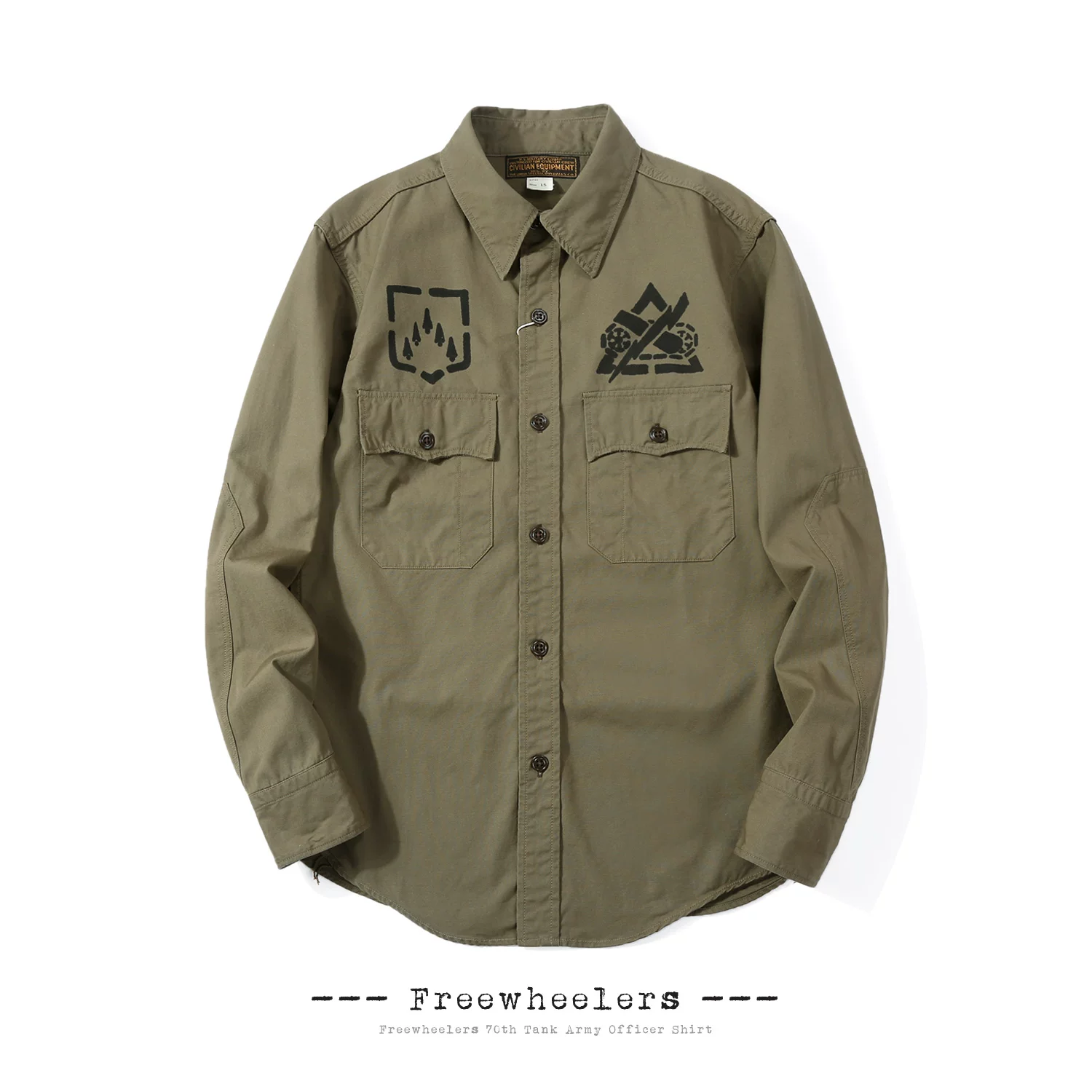 [FREEWHEELERS 70TH TANK BATTALION COMPANY C高密度平织士军衬衫]