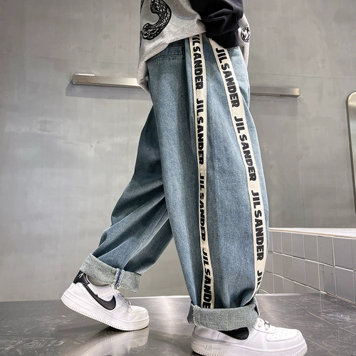 Джинсы для мальчиков, детские штаны, подходит для подростков, осенние