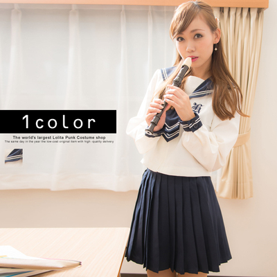 taobao agent ● Momoco ● BodyLine purchasing.Sailor scarf pleated skirt jk uniform set [S-5L]