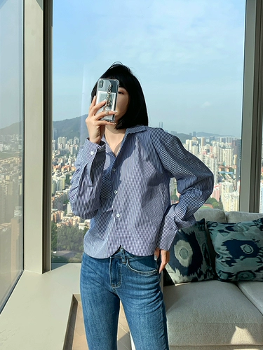 Рубашка, летний белый короткий ретро сексуальный лонгслив, французский стиль