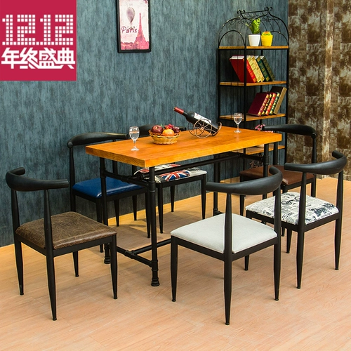 Имитация дерева Железного столового кресла ретро -кофейное кресло повседневное батончик наклонный стул Конференц -Зал Стол и Комбинирование кресел Бесплатная доставка