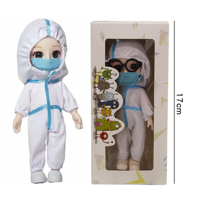 taobao agent Anti -epidemic doll conjoined white -clothes Angel doctor protective service nurse 8 avatar height 17 cm epidemic prevention doll hand