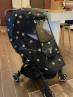 Черная тележка, дождевик, с медвежатами, с вышивкой