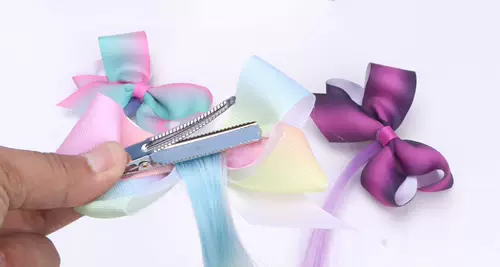 Детские шпильки для волос с бантиком, парик, заколка для волос, аксессуар для волос, градиент