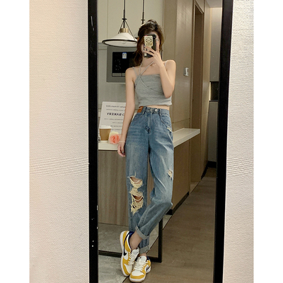 taobao agent Spring summer jeans, high waist, suitable for teen