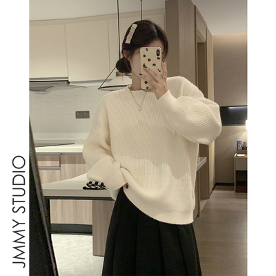 taobao agent White autumn sweater, knitted top, long sleeve