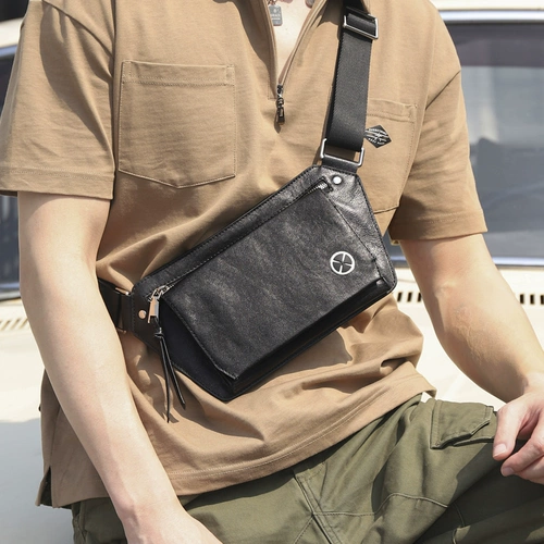 Сумка через плечо, нагрудная сумка, из натуральной кожи