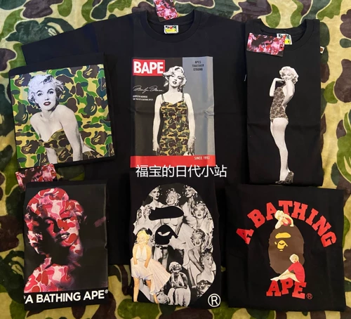 Fubao Spot fubao Spot Bape Marilyn Dreamlu United Nample -Short -sleed