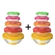 2 комплекта многополосных мисок чаш C -типа (высокая температурная сопротивление/сохранение свежести)