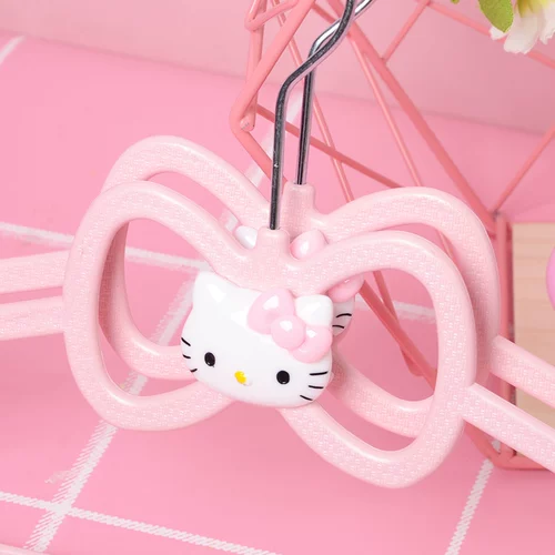 Розовая вешалка для домашнего использования, пластиковая нескользящая сушилка с бантиком для школьников