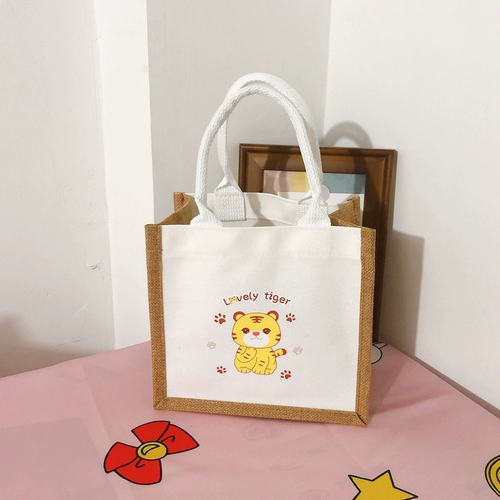 Мультяшная сумка через плечо для отдыха, коллекция 2022, японские и корейские, из хлопка и льна, делается под заказ, сумка для еды