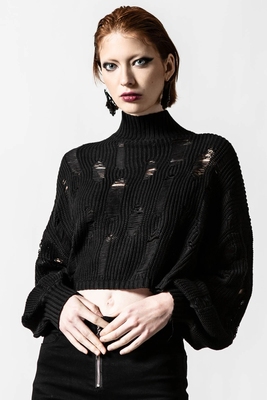taobao agent Demi-season black short mini-skirt, knitted sweater, top