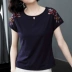 Áo thun trơn cotton ngắn tay phụ nữ rời mùa hè mới cộng thêm size phụ nữ mùa hè 2021 bà mẹ trung niên Phiên bản Hàn Quốc của áo blouse phù hợp - Áo phông Áo phông