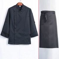 Черный лонгслив, фартук