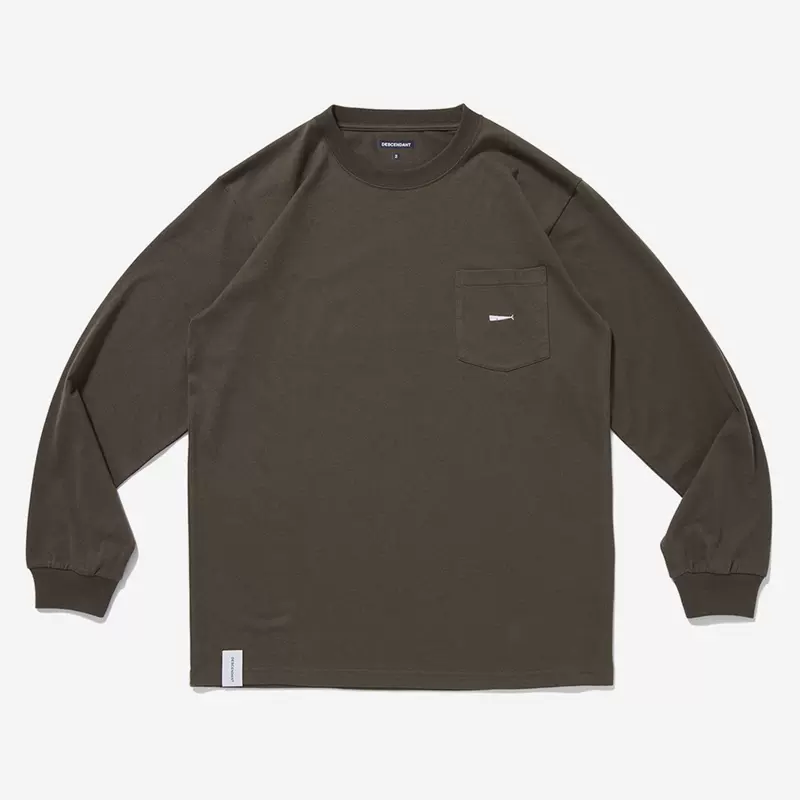 四季出品现货DESCENDANT CACHALOT CREW NECKLS02口袋长袖T恤19AW-Taobao