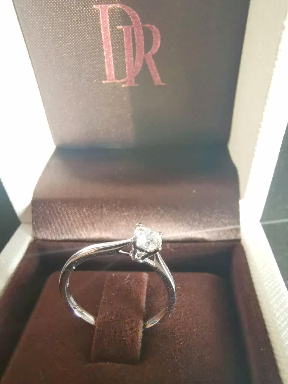 dr darryring求婚戒指白18k金钻石戒指定制30分结婚钻戒正品女