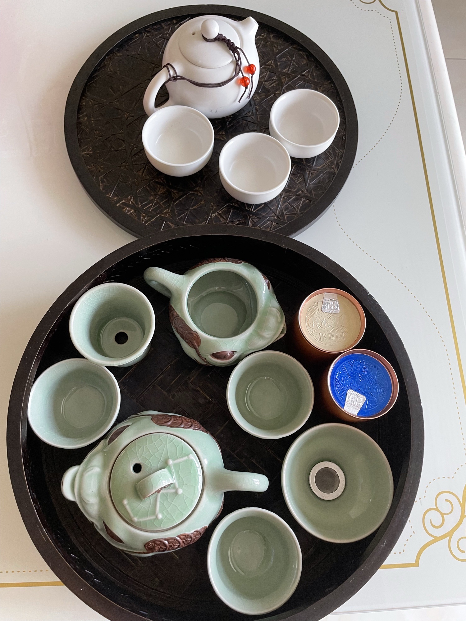 中式竹编茶具收纳盒竹制有盖防尘整理盒茶笼实木功夫茶具储存