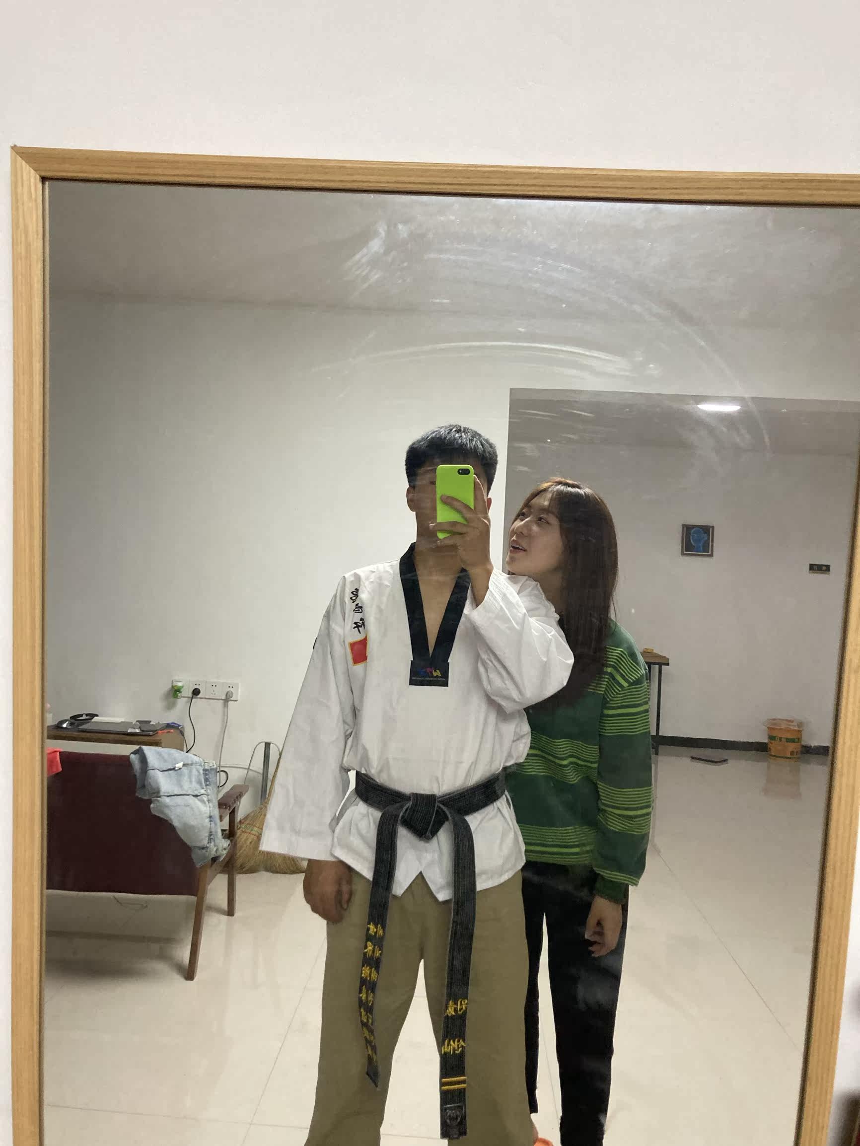 跆拳道腰带绣字黑带道带定制黑色教练段位带子男空手道柔道带刺绣