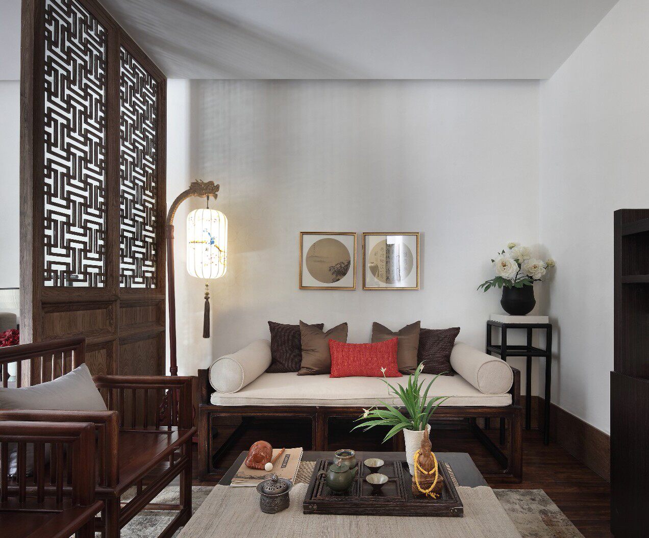 新中式落地灯禅意仿古典中国风卧室书房牀头灯客厅实木立式落地灯