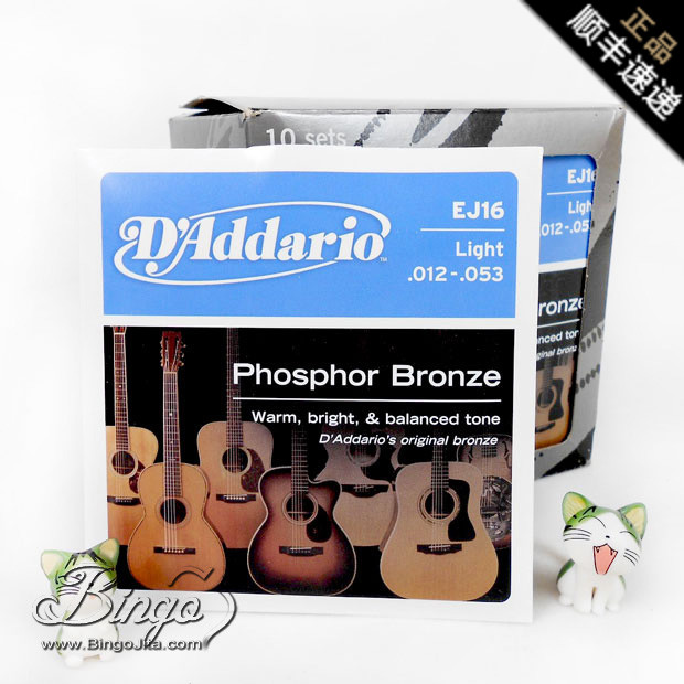 

Струны для гитар D'Addario EJ16 Phosphor Bronze 12-53