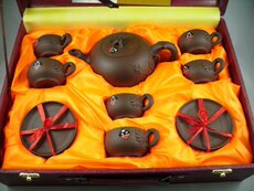 Чайный набор 宜兴精品紫砂茶壶●陶醉轩〓高档手工套壶田园风光茶具紫砂茶壶