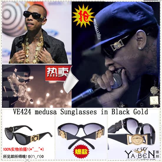 

Солнцезащитные очки VE _medusa Sunglasses In Black Gold Vintage VE424