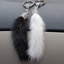 DAD Crystal Mink Hair Keychain Mink Hair Pendant Car Keychain Car Interior Keychain Mink Hair