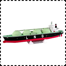 Корабль 日本lng船 纸模型 1:800 轮船模型 军武宅