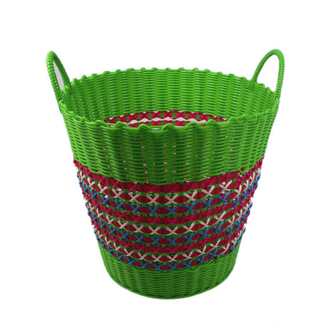 塑料手工编织民族风脏衣服收纳篮篓整理储物玩具筐 特大号杂物筐