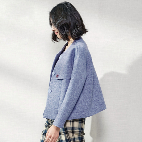 森宿 尽欢 春装女百搭复古撞色包边通勤时尚文艺空气层外套