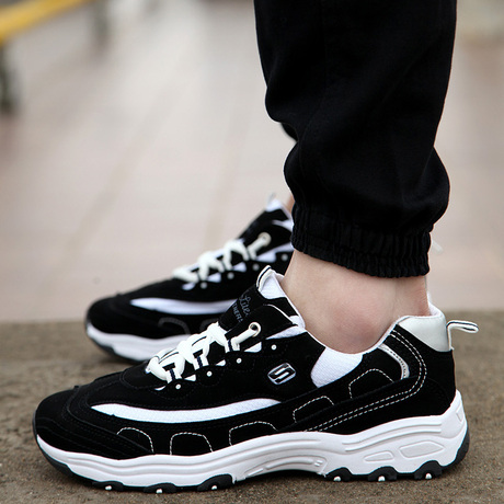 2015夏韩版潮斯凯奇男女黑白透气情侣鞋运动鞋跑步鞋内增高休闲