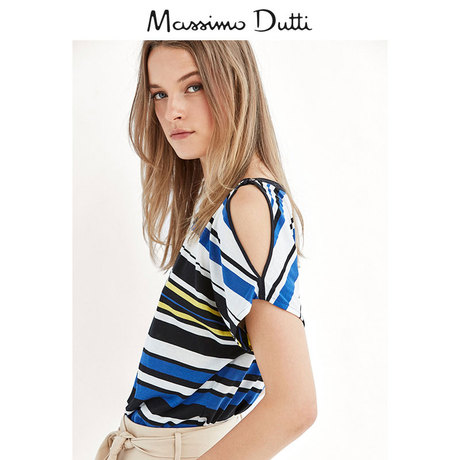 massimo dutti 女装 夏季新款条纹 t 恤 06803660251 - 爱逛街手机版
