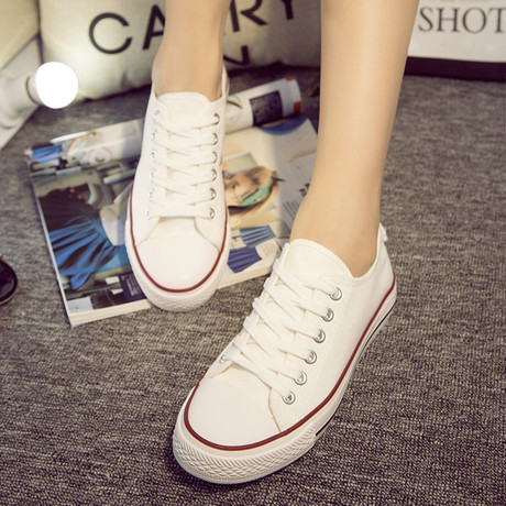 【白色帆布鞋】_秋女鞋图片_女学生鞋子价格_搭配分享 - 爱逛街