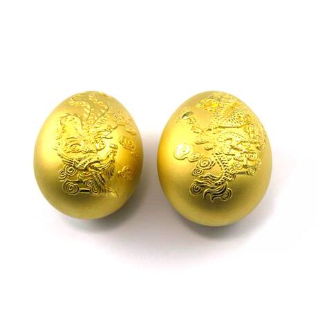足金龙凤金蛋 黄金礼品定制 纯金饰品[汪东珠宝]