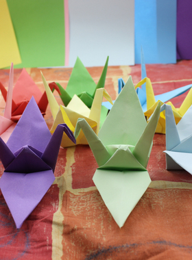 9.5厘米纸张折叠纯色千纸鹤成品10个颜色15男女生日礼物特大25cm