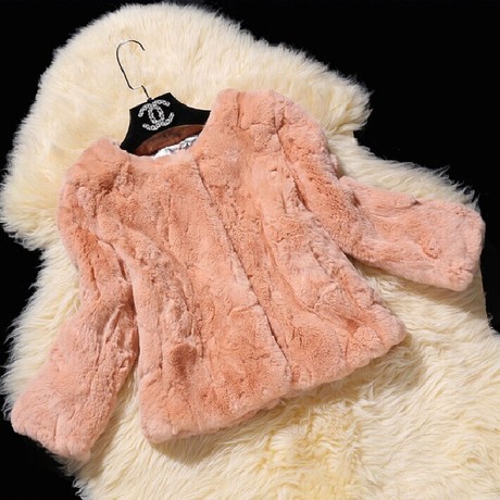 2016秋冬款海宁真獭兔毛皮草外套女短款加厚修身显瘦特价清仓