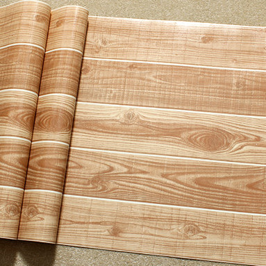 现代中式原木色仿木纹木板墙纸书房电视背景茶楼吊顶复古怀旧壁纸