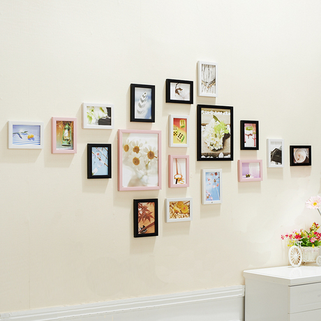 00       送画芯环保18框小资组合相框墙照片墙相片墙挂墙相框