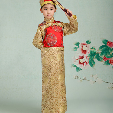 儿童古装 清朝阿哥服贝勒服小地主少爷服 男孩汉服古代服装演出服