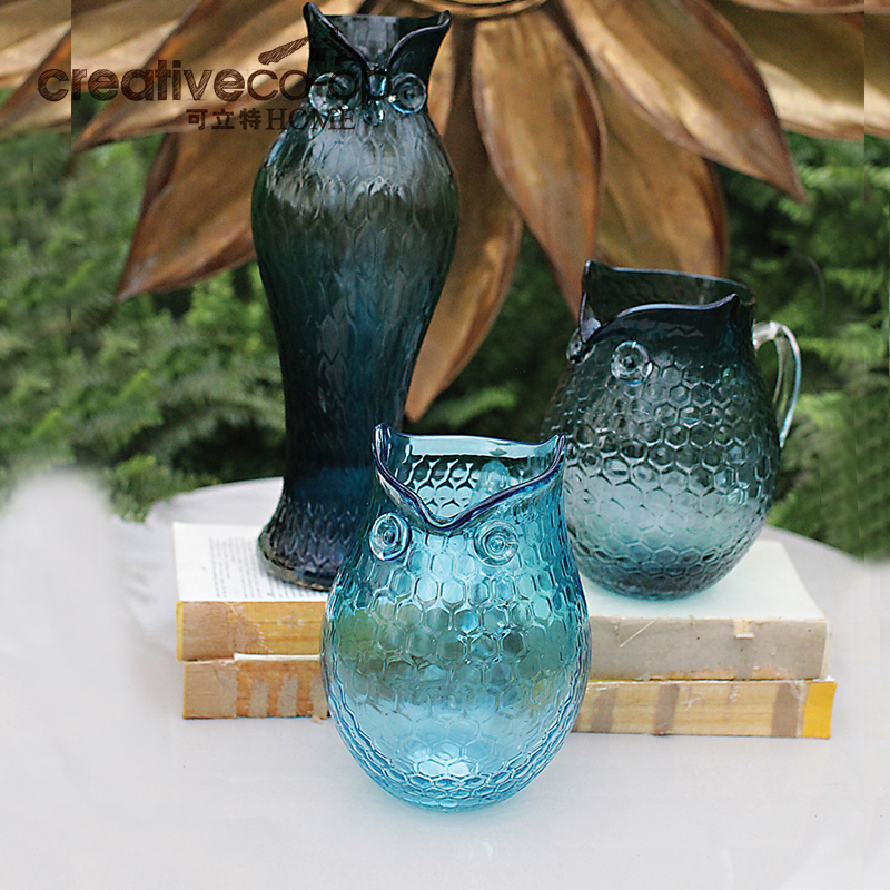 可立特猫头鹰造型玻璃花瓶DA0088A