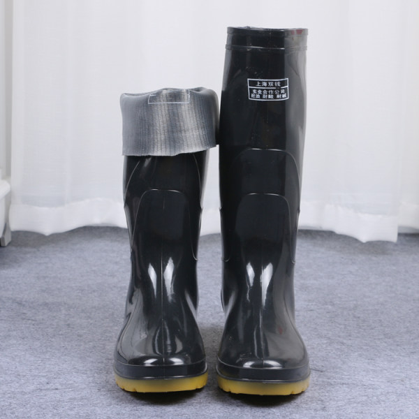 Подлинный шанхай Двойные деньги сапоги высокий люди Бахилы и водная обувь масло Кислотный устойчивый три противоположных Шахты сапоги