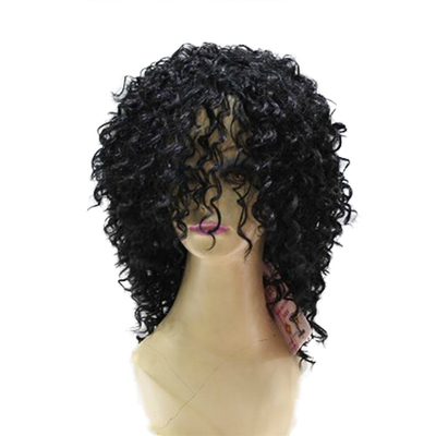 taobao agent Screw curl black rolling Michael Jackson wig High -temperature silk wig black short hair