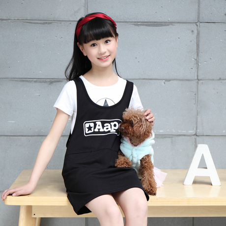 2016新款女童背带裙大童女装夏装连衣裙两件套12小学生13女孩15岁