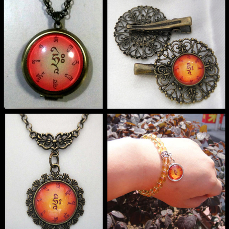 开光 作明佛母 婚姻美满人缘佳作明佛母咒轮 发夹胸针 嘎乌盒挂件