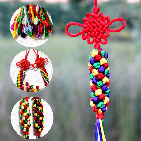 大号饰品吉祥彩色手工编织彩带金刚结中国结汽车挂件车载吊坠特价