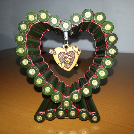 95子弹壳工艺品心形纯手工线编装饰品纪念品送女友品创意摆件军事