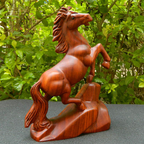 黑檀木马摆件木雕马工艺品花梨木马红木生肖动物马到成功实木雕刻